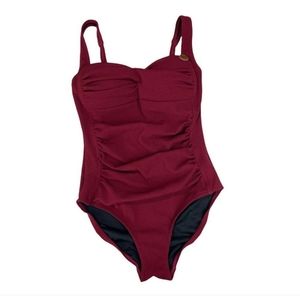 Red Nip Tuck Joanne One Piece Swimsuit Womens 6  Tummy Control